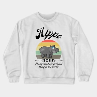 Hippo Animals Definition Crewneck Sweatshirt